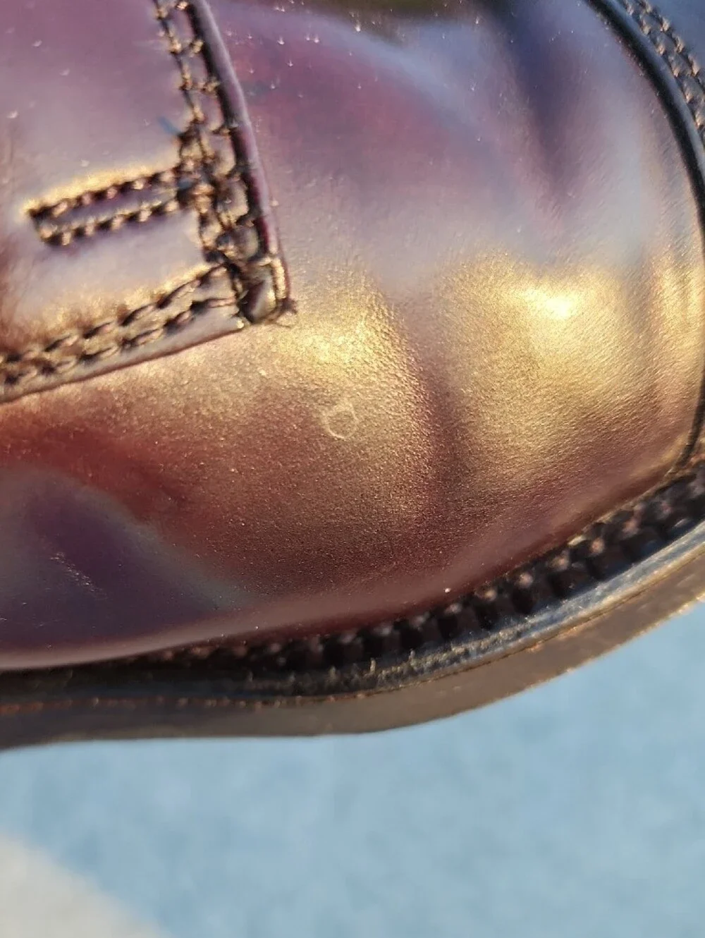 Alden 2160 Straight Tip Blucher Shoes In Color # 8, Shell Cordovan Size 7.5 C/E